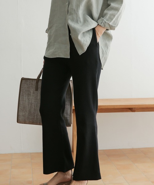 URBAN RESEARCH DOORS（アーバンリサーチドアーズ）の「テレコリブパンツ（その他パンツ・レディース・ベージュ/ブラック・ONE）」の17枚目の写真