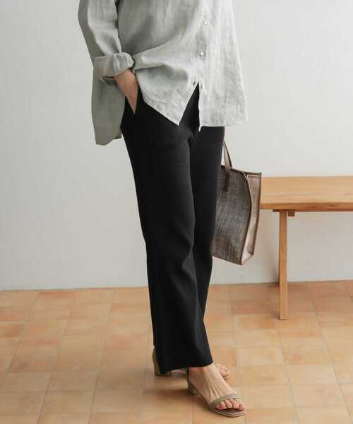 URBAN RESEARCH DOORS（アーバンリサーチドアーズ）の「テレコリブパンツ（その他パンツ・レディース・ベージュ/ブラック・ONE）」の18枚目の写真