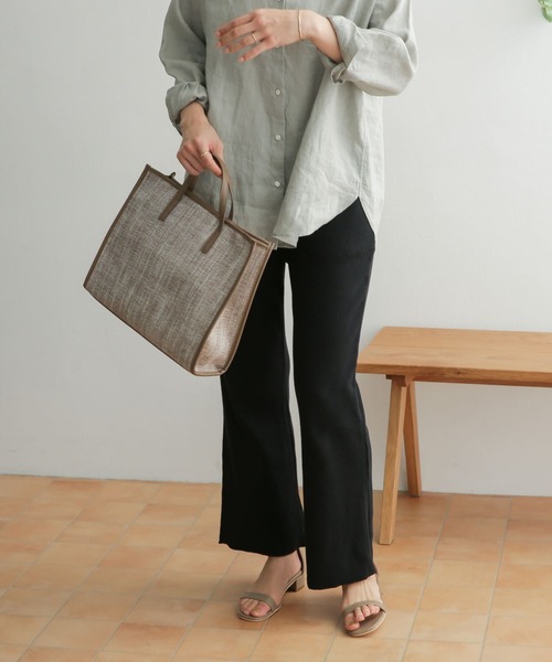 URBAN RESEARCH DOORS（アーバンリサーチドアーズ）の「テレコリブパンツ（その他パンツ・レディース・ベージュ/ブラック・ONE）」の21枚目の写真