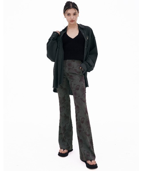 SCULPTOR（スカルプター）の「ROSE PRINT FLARE PANTS/ローズプリント 