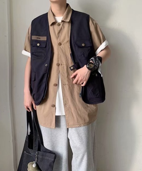 ACT（アクト）の「【ACT -fascination design-】フィッシングベスト（ベスト・メンズ・ブラック/ベージュ・M/L/XL）」の5枚目の写真