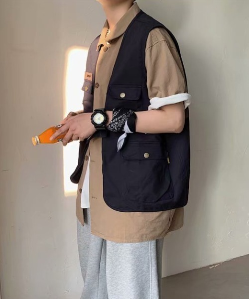 ACT（アクト）の「【ACT -fascination design-】フィッシングベスト（ベスト・メンズ・ブラック/ベージュ・M/L/XL）」の20枚目の写真