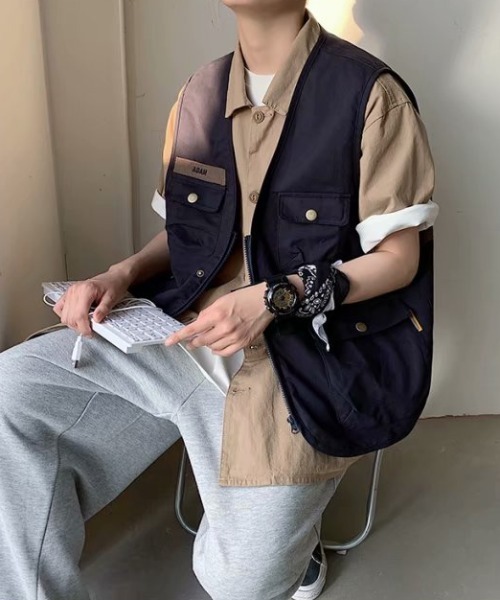 ACT（アクト）の「【ACT -fascination design-】フィッシングベスト（ベスト・メンズ・ブラック/ベージュ・M/L/XL）」の8枚目の写真