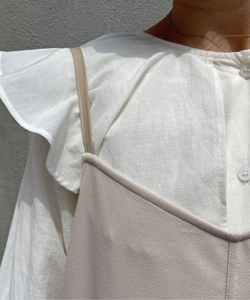 Omekashi（オメカシ）の「Onf(オンフ) カットジョーゼットサロペット（サロペット/オーバーオール・レディース・ブラック/ベージュ・36/38）」の17枚目の写真