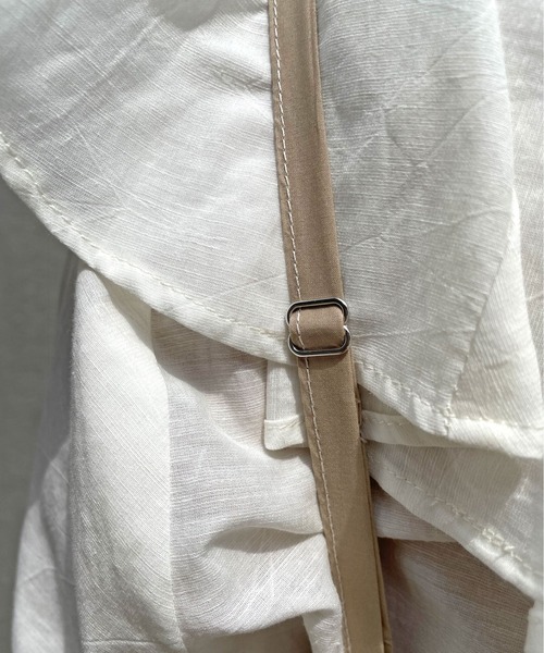 Omekashi（オメカシ）の「Onf(オンフ) カットジョーゼットサロペット（サロペット/オーバーオール・レディース・ブラック/ベージュ・36/38）」の21枚目の写真