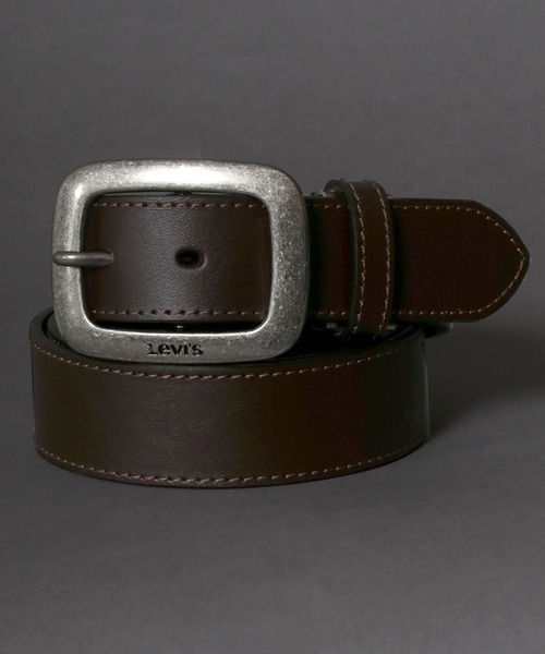 セール】【Levi's】スクエアバックル35mmステッチ レザーベルト