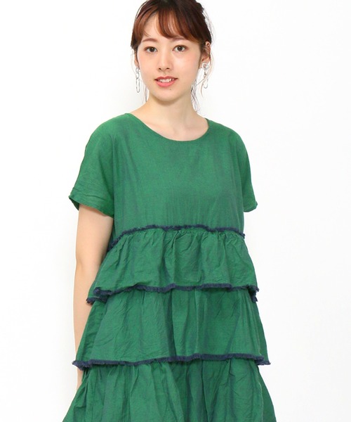AS KNOW AS de base（アズノゥアズドゥバズ）の「手ほどきフリルＯＰ（ワンピース・レディース・グリーン系その他/ピンク系その他/ベージュ系その他・FREE）」の17枚目の写真