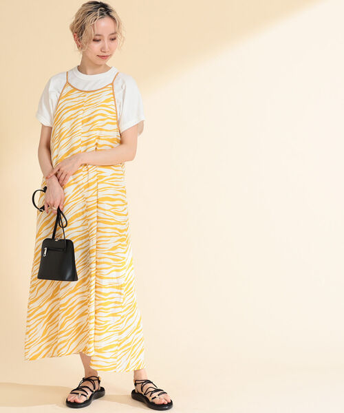 Ray BEAMS（レイビームス）の「Ray BEAMS / ゼブラ プリント キャミ ワンピース（ワンピース・レディース・ダークブラウン/イエロー・ONE SIZE）」の14枚目の写真