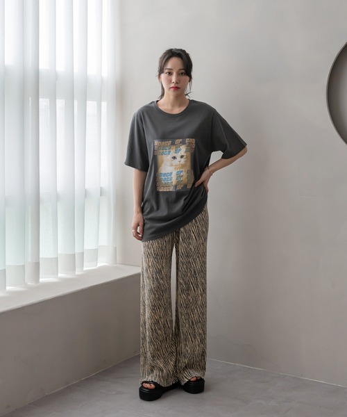 UNE MANSION(ユヌマンション)の「シマウマパターンプリーツパンツ(その他パンツ・レディース・ブラック/イエロー/グリーン・FREE)」の5枚目の写真