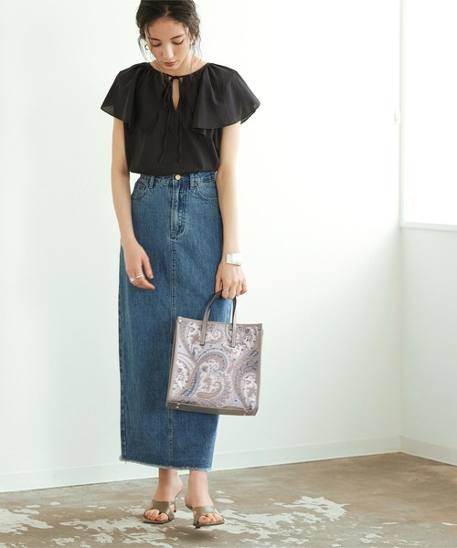 titivate(ティティベイト)の「ペイズリー柄スクエアバッグ(トートバッグ・レディース・グレー/ブラック/ベージュ/キャメル・F)」の11枚目の写真