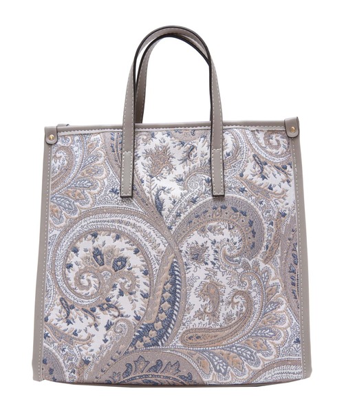 titivate(ティティベイト)の「ペイズリー柄スクエアバッグ(トートバッグ・レディース・グレー/ブラック/ベージュ/キャメル・F)」の5枚目の写真