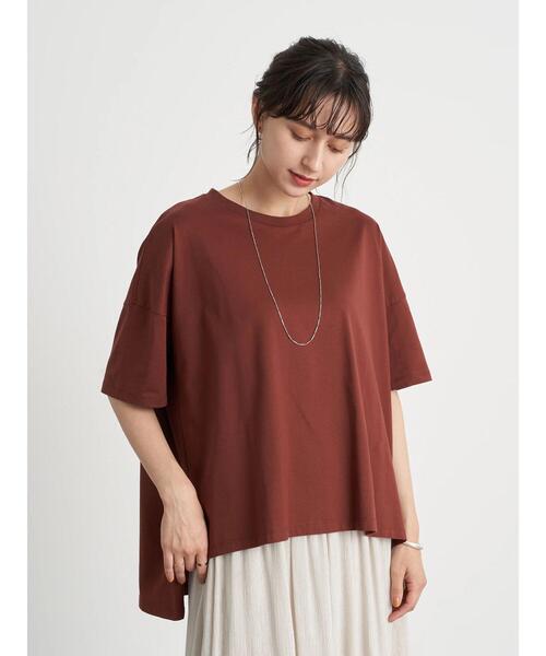 earth music&ecology（アースミュージックアンドエコロジー）の「吸水速乾サイドスリットBIGプルオーバー ＊（Tシャツ/カットソー・レディース・チャコールグレー/ブラック/ダークブラウン/オフホワイト/ブルー/ライトブラウン/ミント/ボルドー/その他7/ライトベージュ/グレイッシュベージュ/ブラック系その他4・FREE）」の22枚目の写真