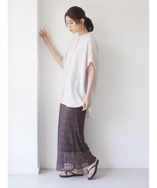 Green　Parks（グリーンパークス）の「シアーブラウス＊（シャツ/ブラウス・レディース・ブラック/パープル/グリーン/ライトベージュ・FREE）」の22枚目の写真