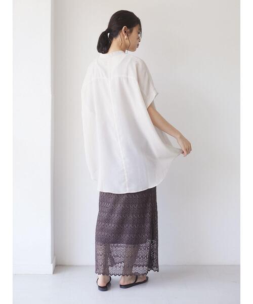 Green　Parks（グリーンパークス）の「シアーブラウス＊（シャツ/ブラウス・レディース・ブラック/パープル/グリーン/ライトベージュ・FREE）」の21枚目の写真