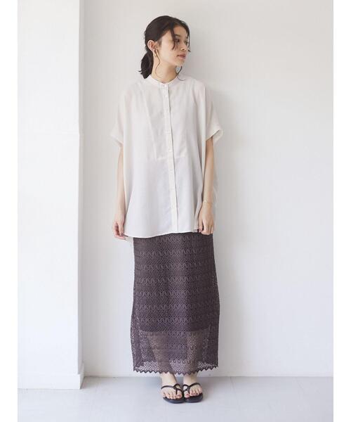 Green　Parks（グリーンパークス）の「シアーブラウス＊（シャツ/ブラウス・レディース・ブラック/パープル/グリーン/ライトベージュ・FREE）」の20枚目の写真