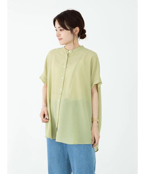 Green　Parks（グリーンパークス）の「シアーブラウス＊（シャツ/ブラウス・レディース・ブラック/パープル/グリーン/ライトベージュ・FREE）」の15枚目の写真