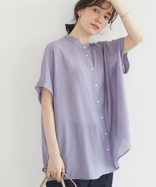 Green　Parks（グリーンパークス）の「シアーブラウス＊（シャツ/ブラウス・レディース・ブラック/パープル/グリーン/ライトベージュ・FREE）」の4枚目の写真