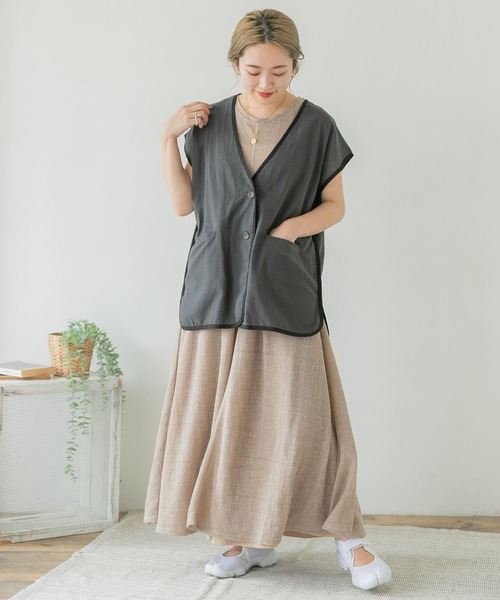 ITEMS URBANRESEARCH（アイテムズ アーバンリサーチ）の「パイピングノースリーブジャケット（その他アウター・レディース・スミクロ/アイボリー/ミント・FREE）」の16枚目の写真