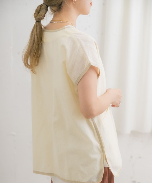 ITEMS URBANRESEARCH（アイテムズ アーバンリサーチ）の「パイピングノースリーブジャケット（その他アウター・レディース・スミクロ/アイボリー/ミント・FREE）」の22枚目の写真