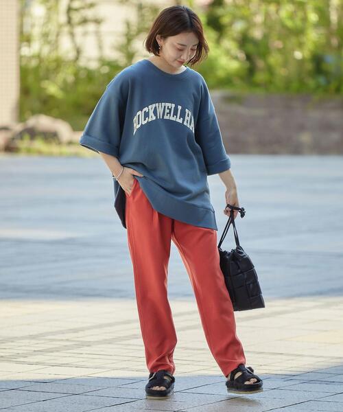 green label relaxing（グリーンレーベルリラクシング）の「オルマイパンツ テーパード -ストレッチ・防シワ・吸水速乾・ウォッシャブル-（その他パンツ・レディース・オフホワイト/レッド/モカ/ネイビー・40/38/36/34/42/44）」の12枚目の写真