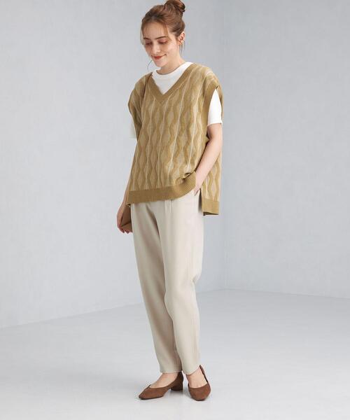 green label relaxing（グリーンレーベルリラクシング）の「オルマイパンツ テーパード -ストレッチ・防シワ・吸水速乾・ウォッシャブル-（その他パンツ・レディース・オフホワイト/レッド/モカ/ネイビー・40/38/36/34/42/44）」の22枚目の写真