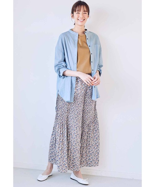 Live in comfort（リブインコンフォート）の「リブ　イン　コンフォート　サラッとはおって大人のおしゃれ　着こなしの幅も広がるコットンシアーシャツ（シャツ/ブラウス・レディース・ピンク系その他/グリーン/チャコールグレー/オレンジ系その他/ライトブルー・MEDIUM/LARGE/X-LARGE/XX-LARGE/XXX-LARGE/SMALL）」の12枚目の写真