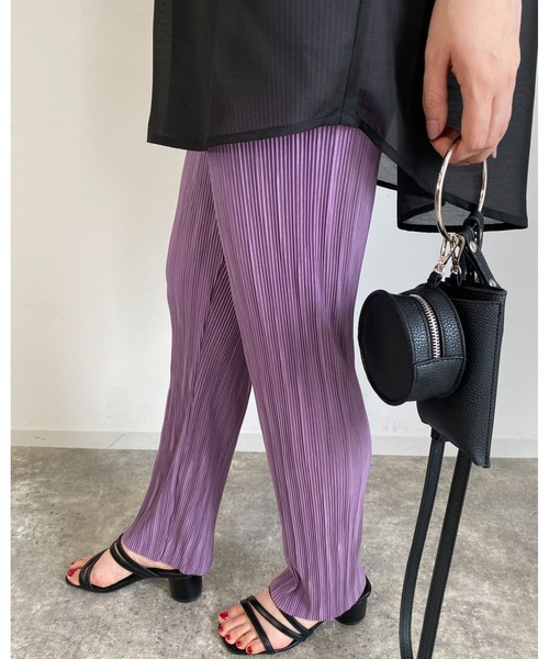 MLI'A（エムリア）の「プリーツストレートイージーパンツ（その他パンツ・レディース・ブラック/パープル/カーキ/グレー系その他/イエロー系その他・FREE）」の14枚目の写真