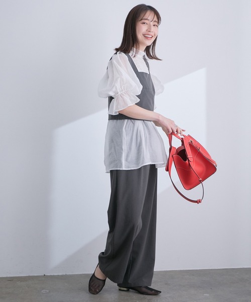 VIS(ビス)の「セットアップでも1枚でも着られる、ビスチェトップス【セットアップ対応】(ベスト・レディース・ネイビー/スミクロ・FREE)」の10枚目の写真