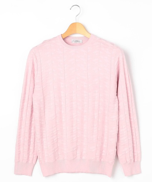 MONSIEUR NICOLE（ムッシュニコル）の「【ex/tra】グラフィック柄 ニットプルオーバー（ニット/セーター・メンズ・ブラック/ホワイト/ブラウン/ピンク・MEDIUM/X-LARGE/LARGE）」の4枚目の写真