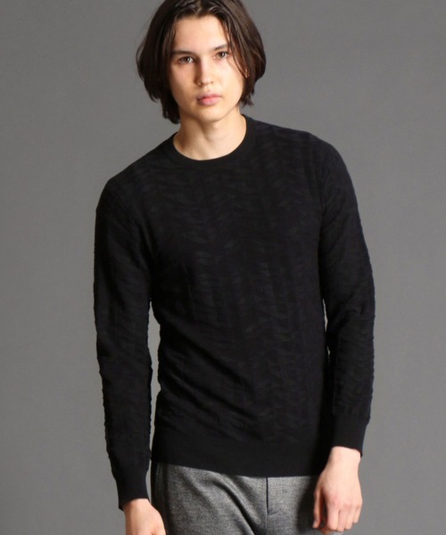 MONSIEUR NICOLE（ムッシュニコル）の「【ex/tra】グラフィック柄 ニットプルオーバー（ニット/セーター・メンズ・ブラック/ホワイト/ブラウン/ピンク・MEDIUM/X-LARGE/LARGE）」の2枚目の写真