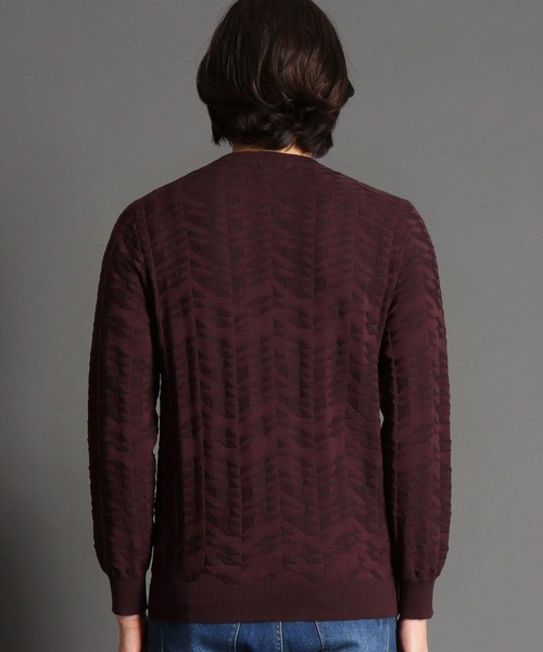 MONSIEUR NICOLE（ムッシュニコル）の「【ex/tra】グラフィック柄 ニットプルオーバー（ニット/セーター・メンズ・ブラック/ホワイト/ブラウン/ピンク・MEDIUM/X-LARGE/LARGE）」の7枚目の写真