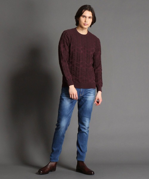 MONSIEUR NICOLE（ムッシュニコル）の「【ex/tra】グラフィック柄 ニットプルオーバー（ニット/セーター・メンズ・ブラック/ホワイト/ブラウン/ピンク・MEDIUM/X-LARGE/LARGE）」の14枚目の写真