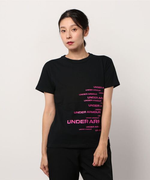 UNDER ARMOUR（アンダーアーマー）の「UAコットン グラフィック Tシャツ（トレーニング/WOMENS/レディース）（Tシャツ/カットソー・レディース・ブラック×パープル/ホワイト×ブラック・M/XL/S/L）」の9枚目の写真