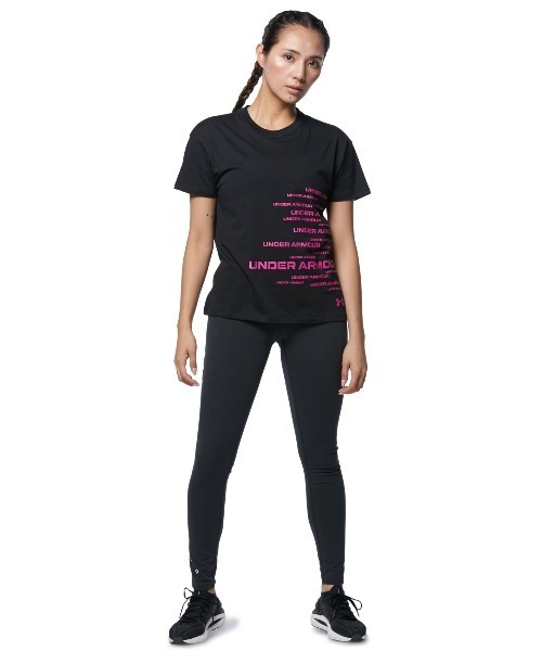 UNDER ARMOUR（アンダーアーマー）の「UAコットン グラフィック Tシャツ（トレーニング/WOMENS/レディース）（Tシャツ/カットソー・レディース・ブラック×パープル/ホワイト×ブラック・M/XL/S/L）」の8枚目の写真