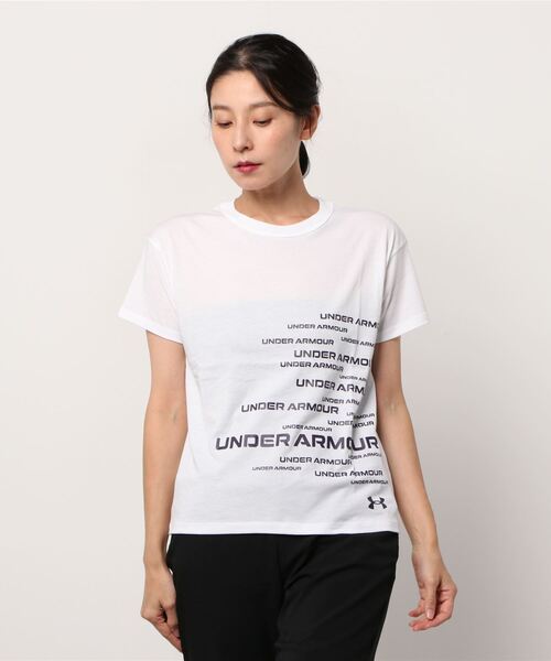 UNDER ARMOUR（アンダーアーマー）の「UAコットン グラフィック Tシャツ（トレーニング/WOMENS/レディース）（Tシャツ/カットソー・レディース・ブラック×パープル/ホワイト×ブラック・M/XL/S/L）」の10枚目の写真