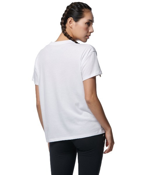 UNDER ARMOUR（アンダーアーマー）の「UAコットン グラフィック Tシャツ（トレーニング/WOMENS/レディース）（Tシャツ/カットソー・レディース・ブラック×パープル/ホワイト×ブラック・M/XL/S/L）」の5枚目の写真