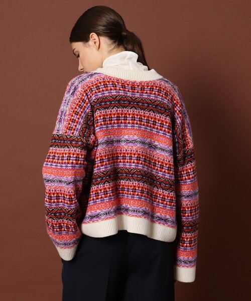 DRESSTERIOR（ドレステリア）の「◆ミックスジャカードカーディガン（カーディガン/ボレロ・レディース・ベージュ/オレンジ・38/36）」の13枚目の写真