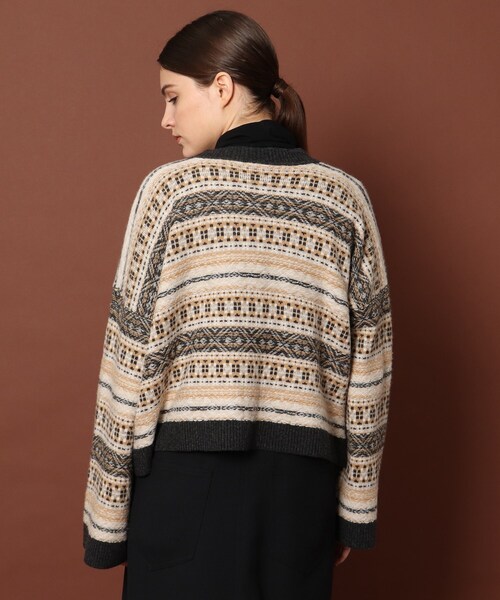 DRESSTERIOR（ドレステリア）の「◆ミックスジャカードカーディガン（カーディガン/ボレロ・レディース・ベージュ/オレンジ・38/36）」の14枚目の写真