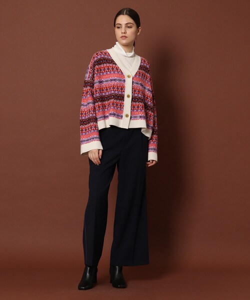 DRESSTERIOR（ドレステリア）の「◆ミックスジャカードカーディガン（カーディガン/ボレロ・レディース・ベージュ/オレンジ・38/36）」の12枚目の写真