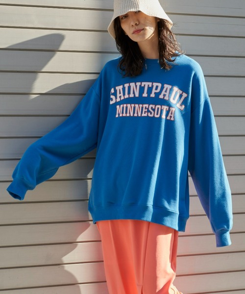 Auntie Rosa Holiday（アンティローザホリデー）の「BIGカレッジロゴスウェット（スウェット・レディース・チャコールグレー/グレー/ダークブルー/レッド/ライトグレー/オレンジ/ライトグリーン/ブルー・FREE）」の5枚目の写真