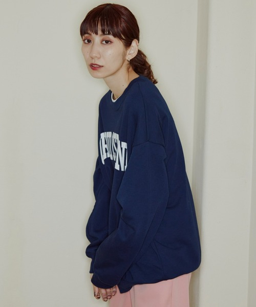 Auntie Rosa Holiday（アンティローザホリデー）の「BIGカレッジロゴスウェット（スウェット・レディース・チャコールグレー/グレー/ダークブルー/レッド/ライトグレー/オレンジ/ライトグリーン/ブルー・FREE）」の16枚目の写真