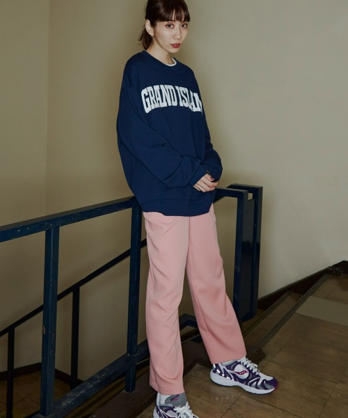 Auntie Rosa Holiday（アンティローザホリデー）の「BIGカレッジロゴスウェット（スウェット・レディース・チャコールグレー/グレー/ダークブルー/レッド/ライトグレー/オレンジ/ライトグリーン/ブルー・FREE）」の10枚目の写真