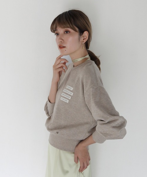 CLEIO（クレイオ）の「【CLEIO】メランジラベルスウェット（スウェット・レディース・ベージュ/ブラウン・FREE）」の18枚目の写真