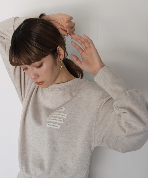CLEIO（クレイオ）の「【CLEIO】メランジラベルスウェット（スウェット・レディース・ベージュ/ブラウン・FREE）」の15枚目の写真