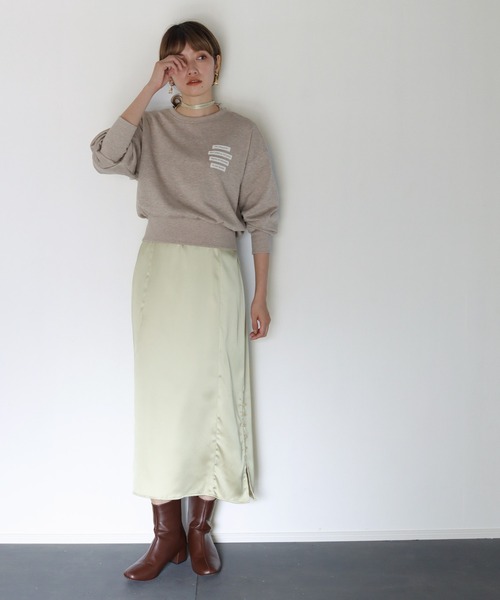 CLEIO（クレイオ）の「【CLEIO】メランジラベルスウェット（スウェット・レディース・ベージュ/ブラウン・FREE）」の21枚目の写真