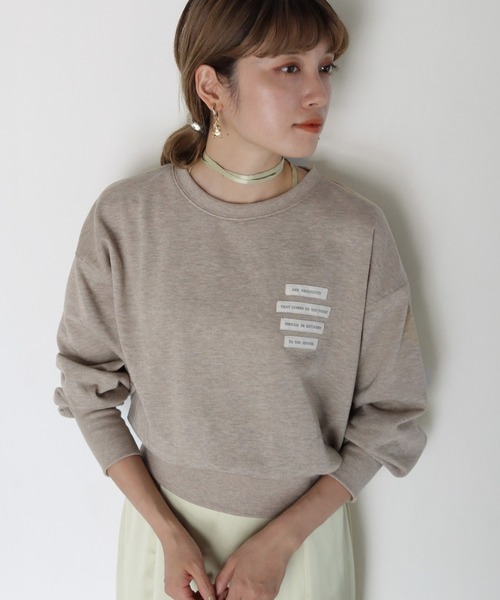 CLEIO（クレイオ）の「【CLEIO】メランジラベルスウェット（スウェット・レディース・ベージュ/ブラウン・FREE）」の14枚目の写真