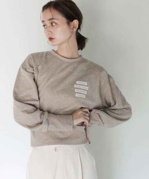 CLEIO（クレイオ）の「【CLEIO】メランジラベルスウェット（スウェット・レディース・ベージュ/ブラウン・FREE）」の10枚目の写真