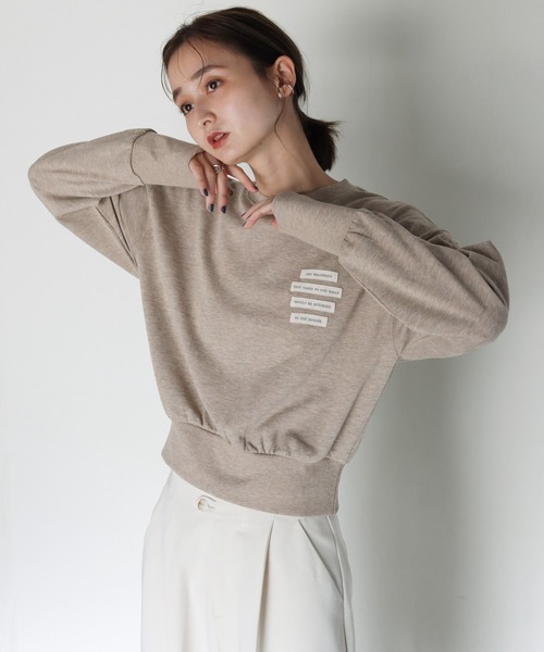 CLEIO（クレイオ）の「【CLEIO】メランジラベルスウェット（スウェット・レディース・ベージュ/ブラウン・FREE）」の12枚目の写真