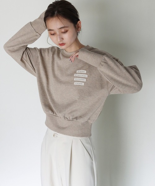 CLEIO（クレイオ）の「【CLEIO】メランジラベルスウェット（スウェット・レディース・ベージュ/ブラウン・FREE）」の13枚目の写真