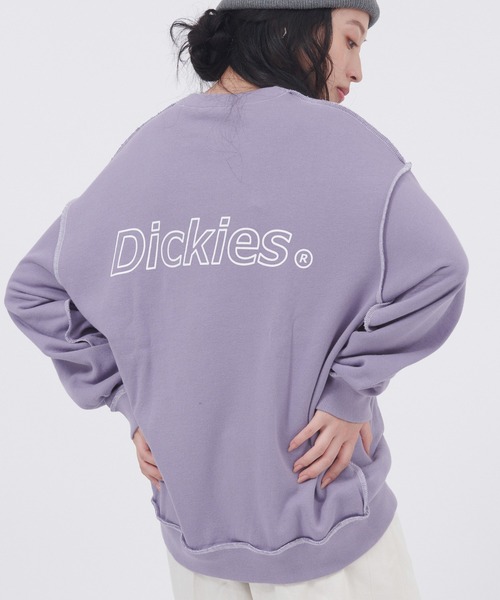 Dickies（ディッキーズ）の「Dickies/ディッキーズ コットン裏毛アウトリンキングビッグスウェット（スウェット・レディース・スミクロ/オフホワイト/パープル/ブルー・M/L）」の4枚目の写真
